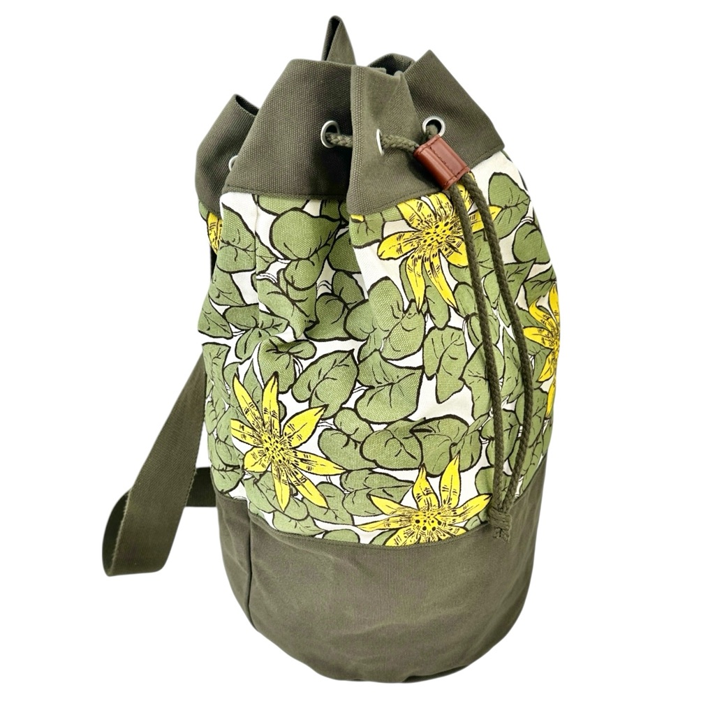 Jw Anderson X Uniqlo Green Yellow Leaf Floral Single Strap Shoulder Bucket Bag